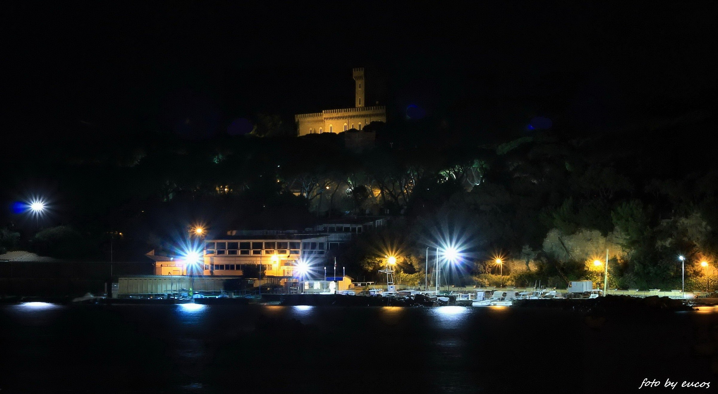 Pasquini Castle at night