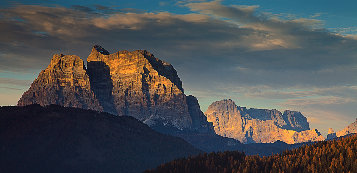 sunset over the Pelmo