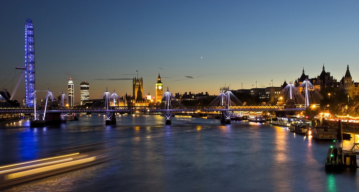 Big Ben & London Eye by night