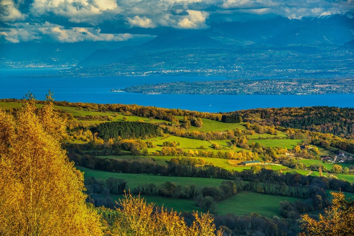 France - View on Leman lake from Pays de Gex