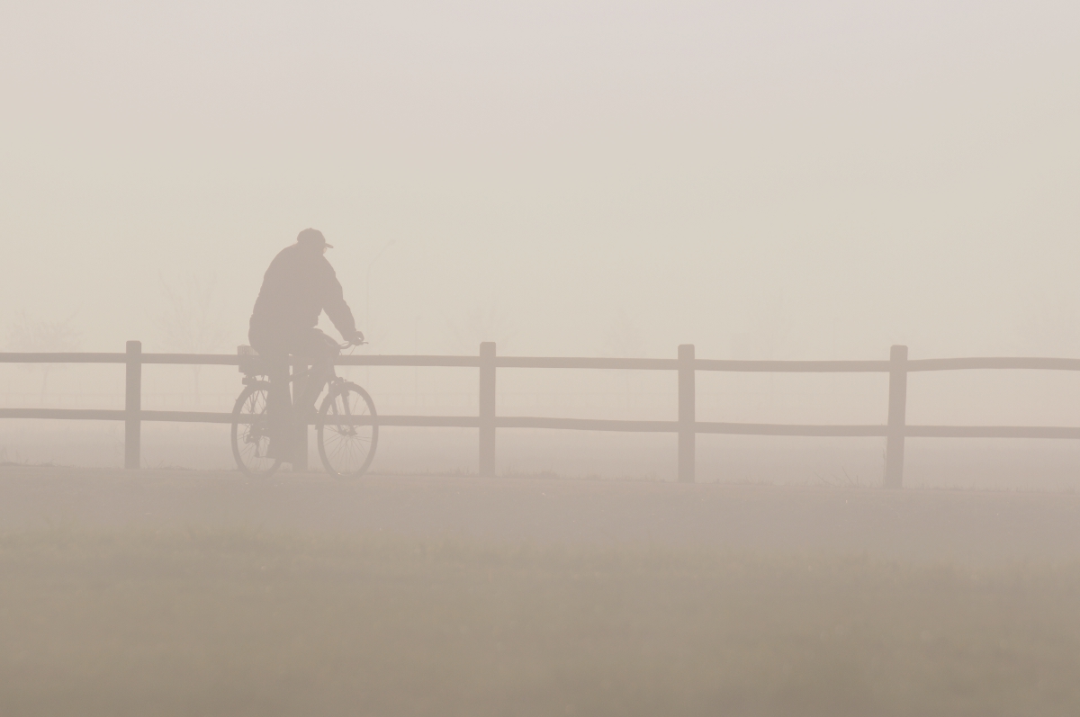 Pedalata nella nebbia