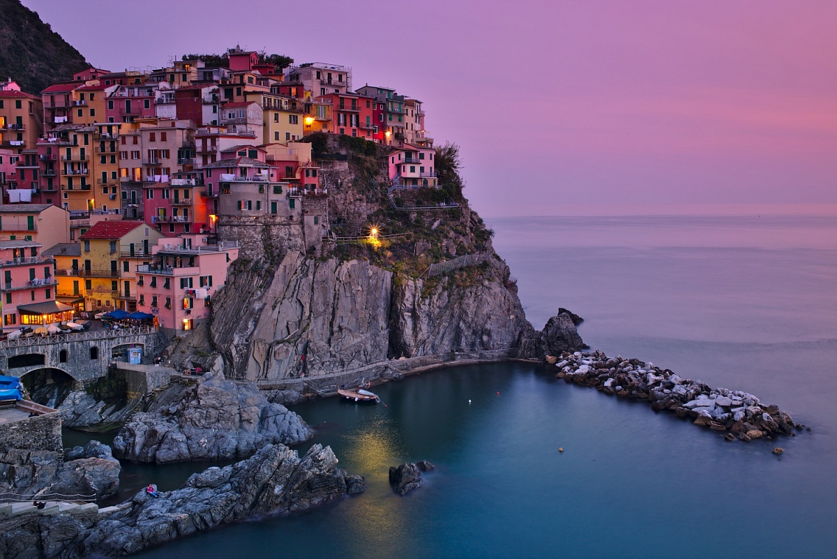 Manarola, dopo il tramonto.