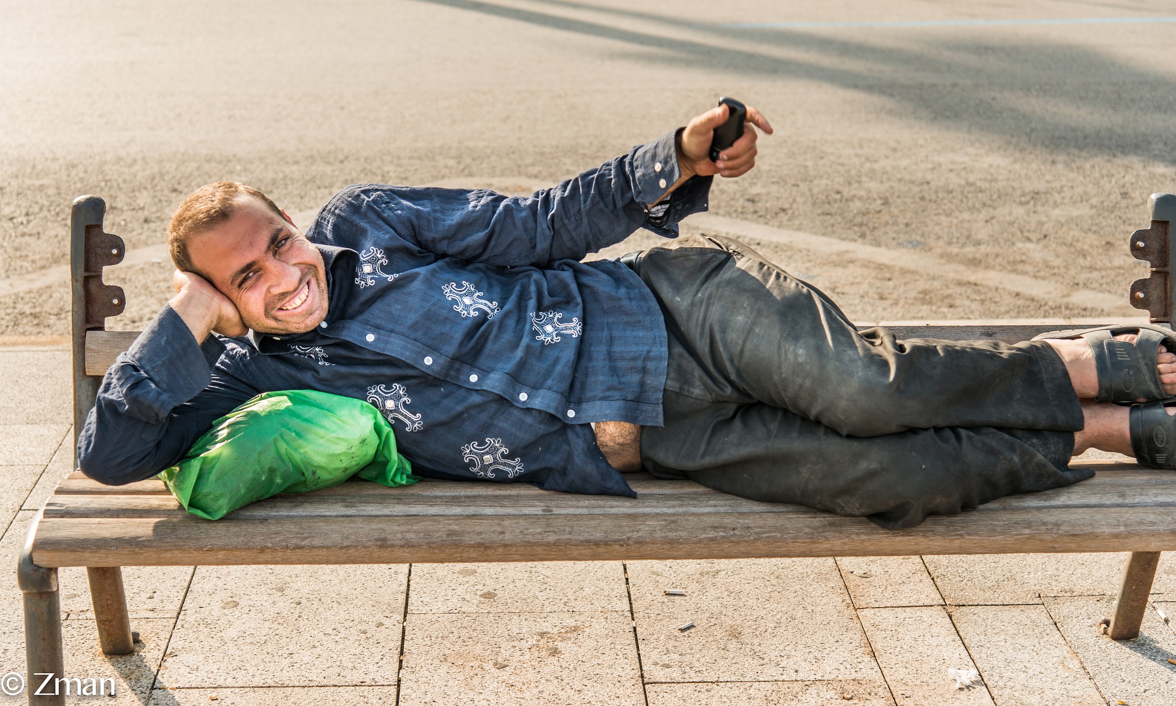 Spectator of the Marathon Taking it Easy