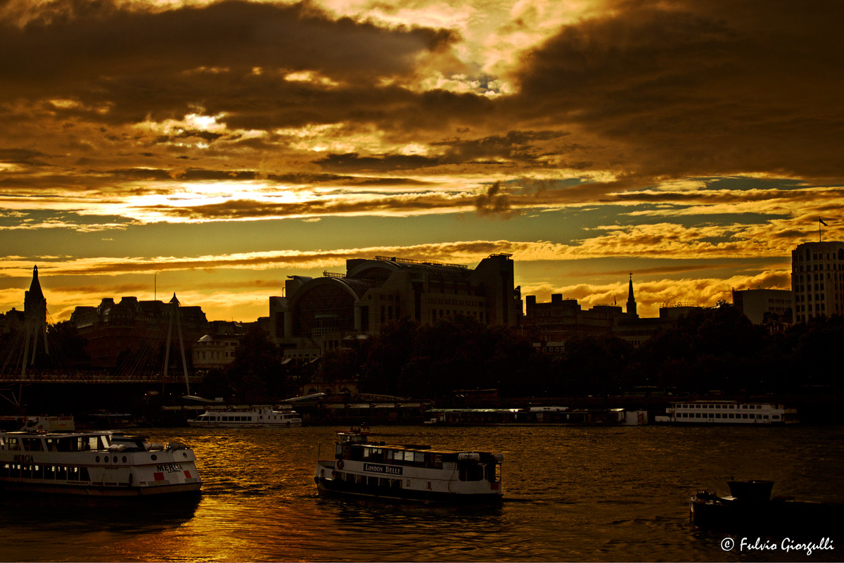 London - River Thames at sunset