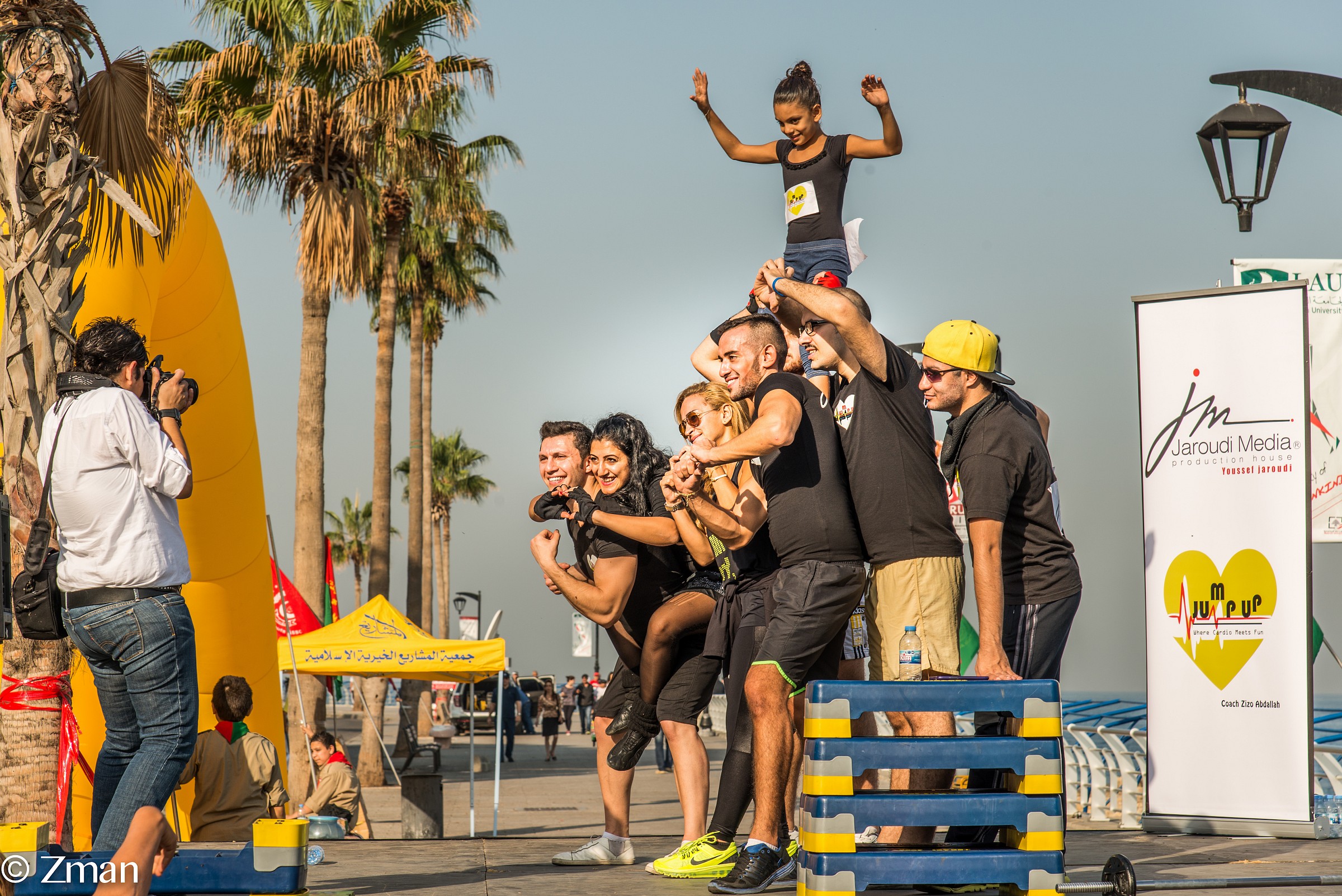 Human Pyramid Take a Shot
