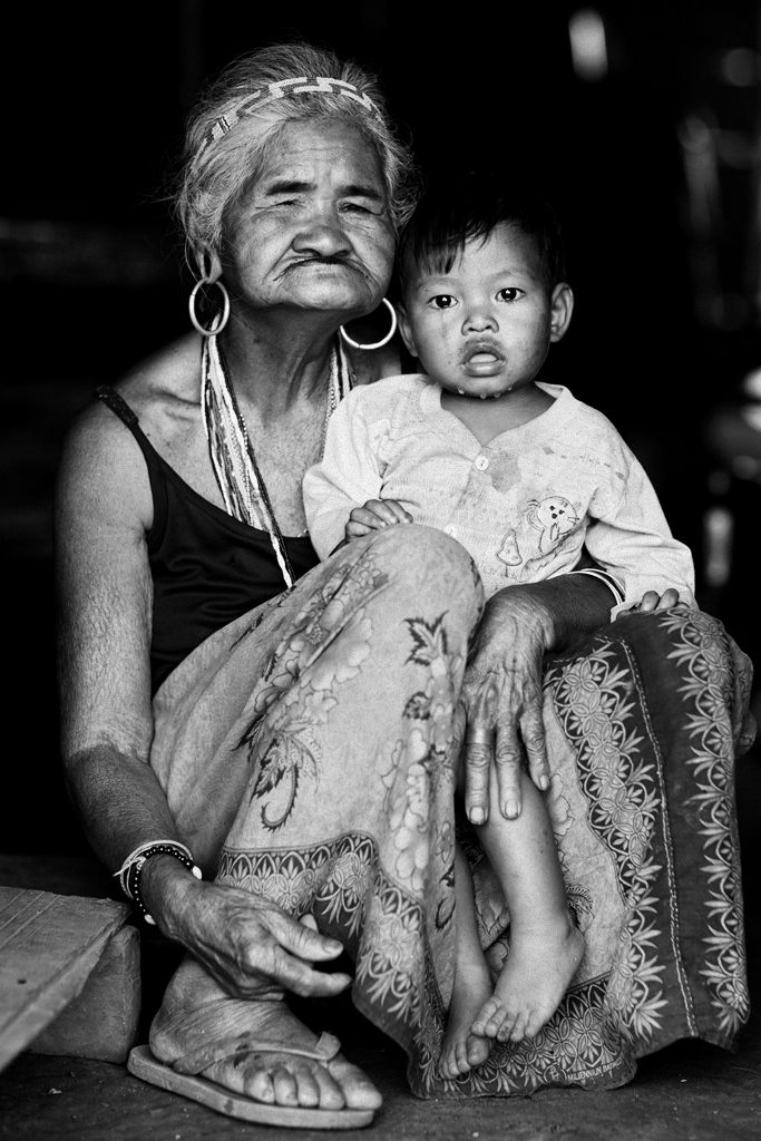 Tribe in Mondulkiri (cambodia) B&W