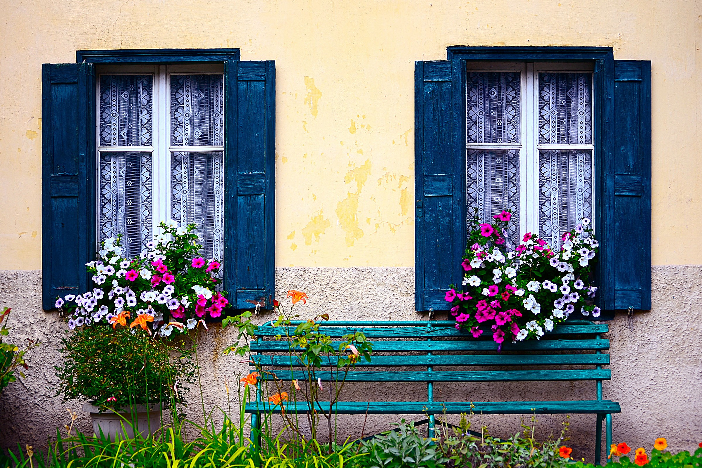 The windows on the courtyard