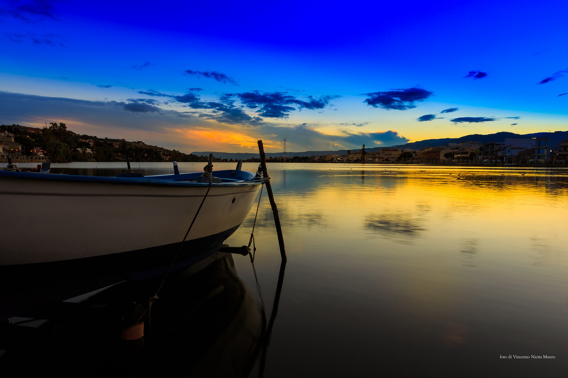 Sunrise on the lakes of Ganzirri