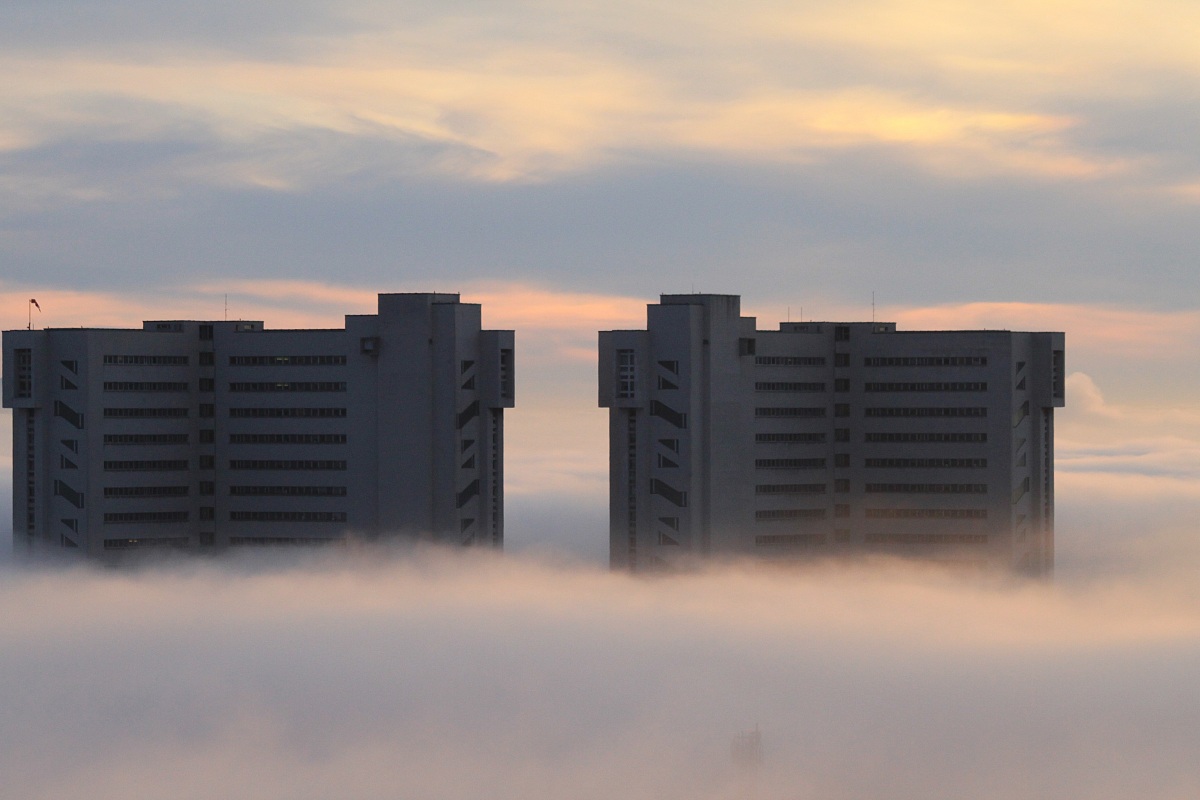 Trieste shrouded in fog