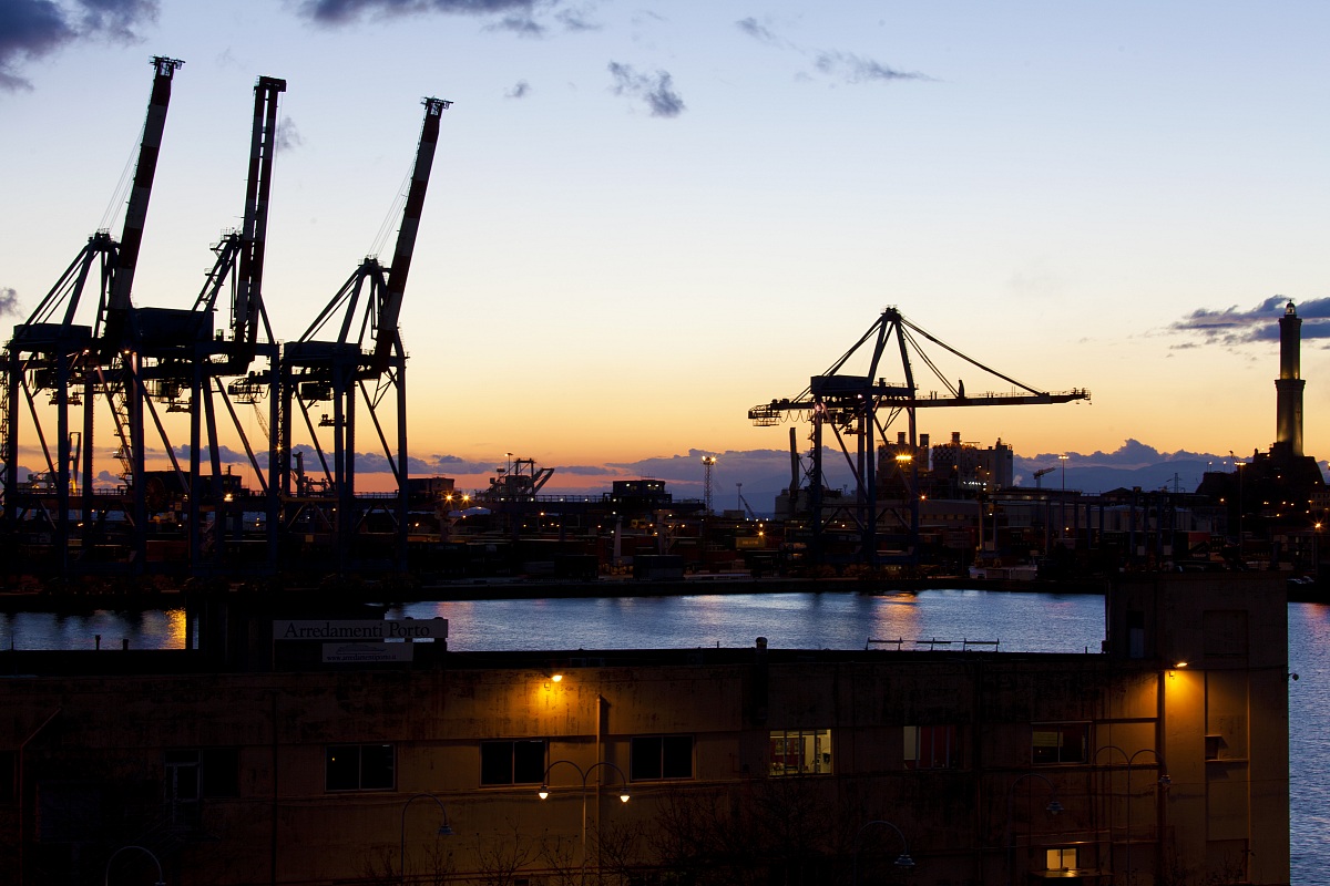 Genoa at sunset