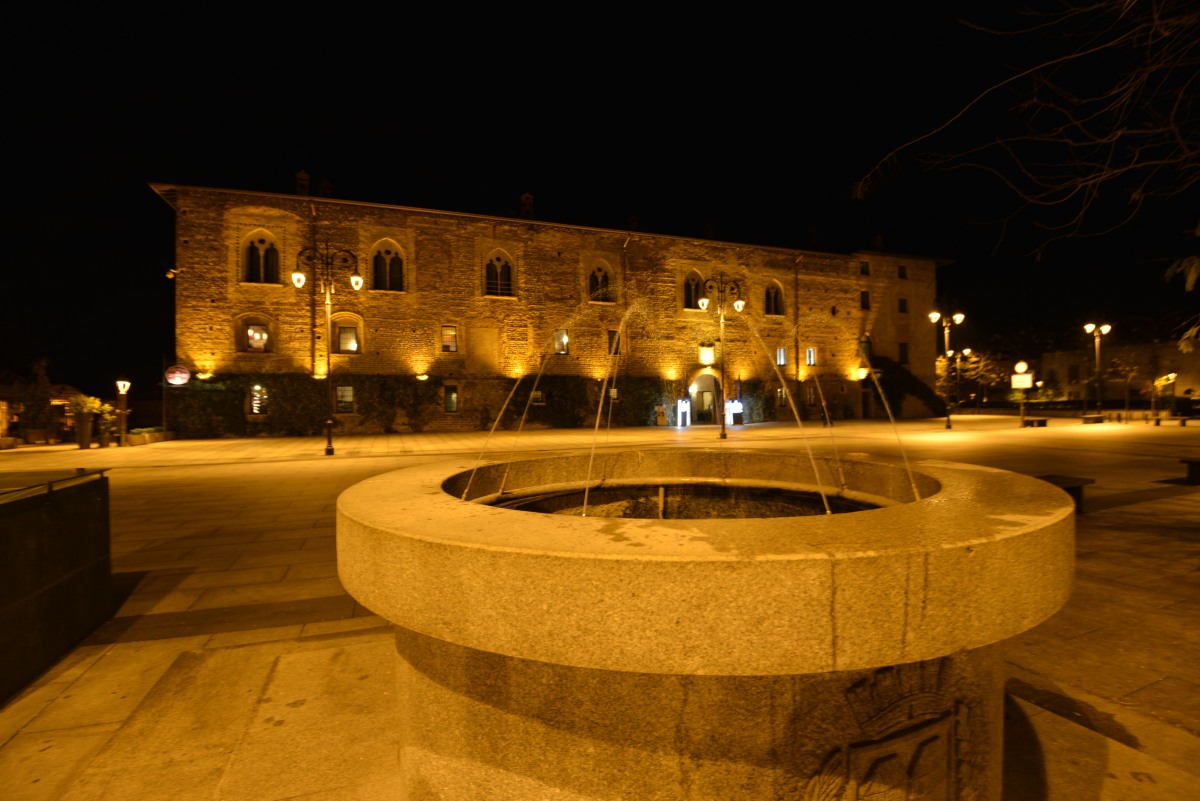 piazza castello by night