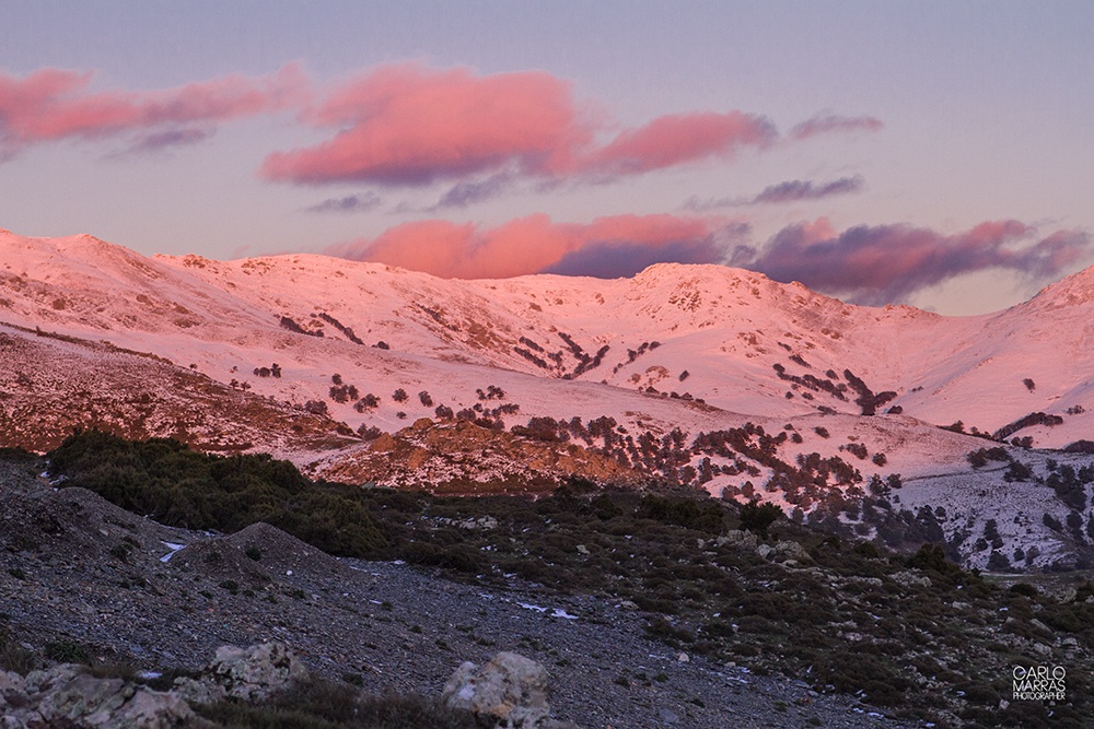 Tramonto rosso sul Gennargentu (Sardegna)