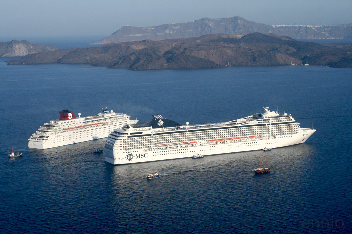 Giants in the Caldera of Santorini
