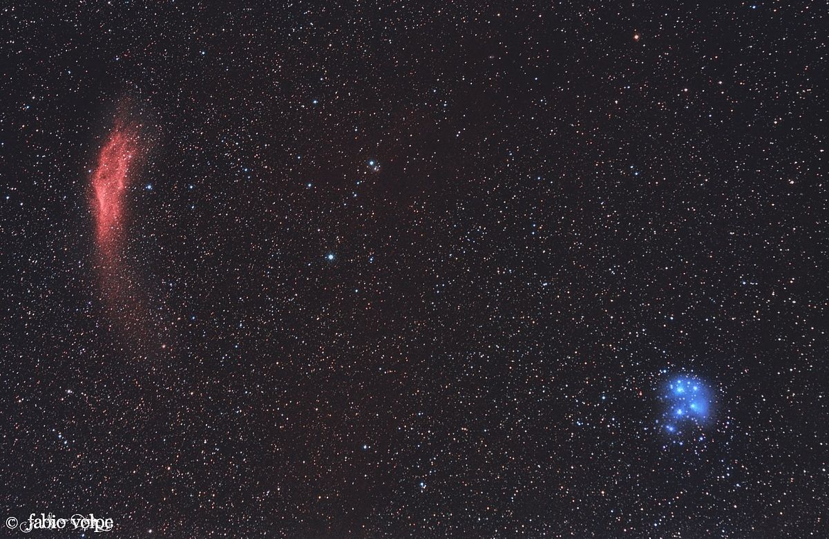 Nebulosa Californie e Pleiadi