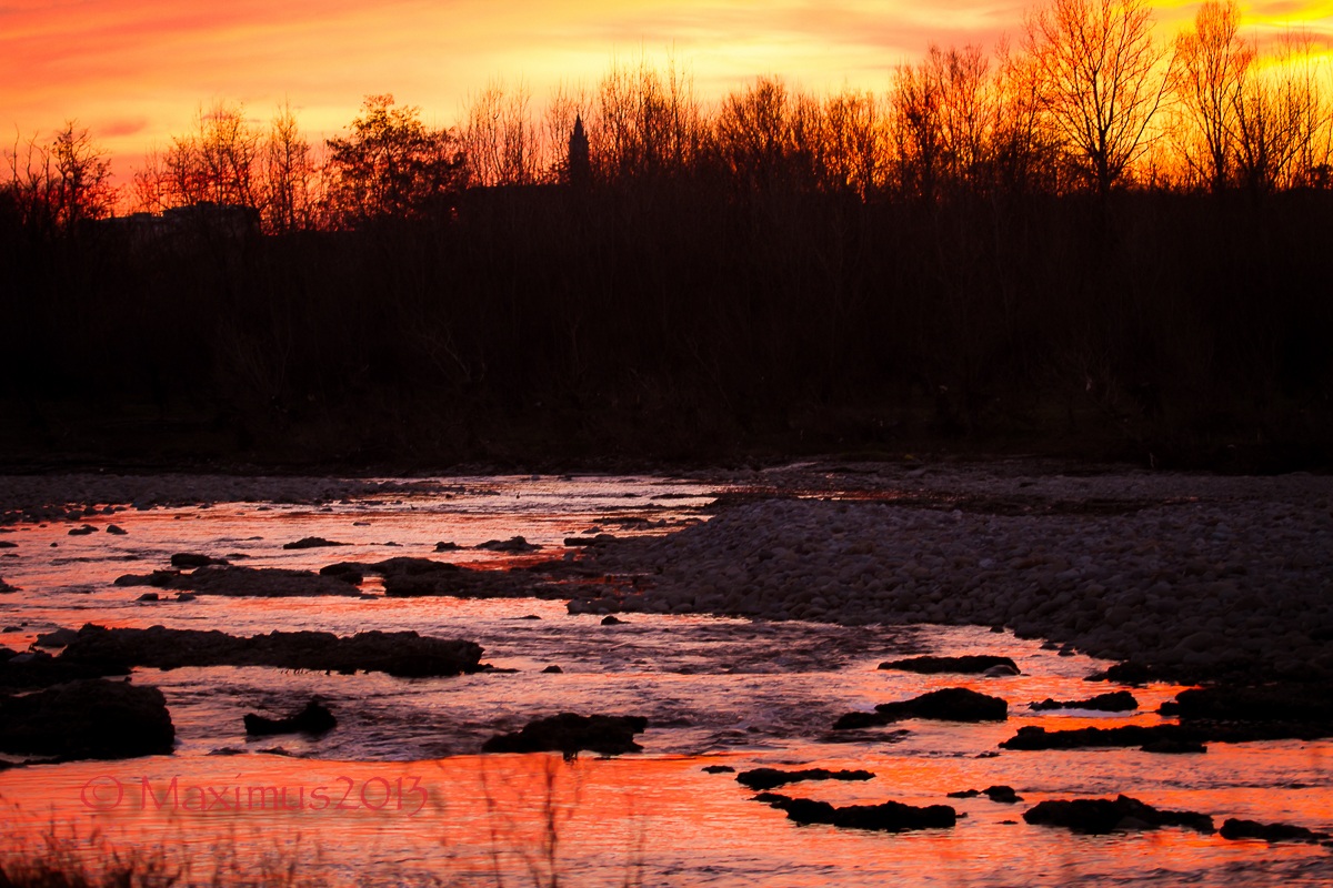 ... sunset over the Brembo ...