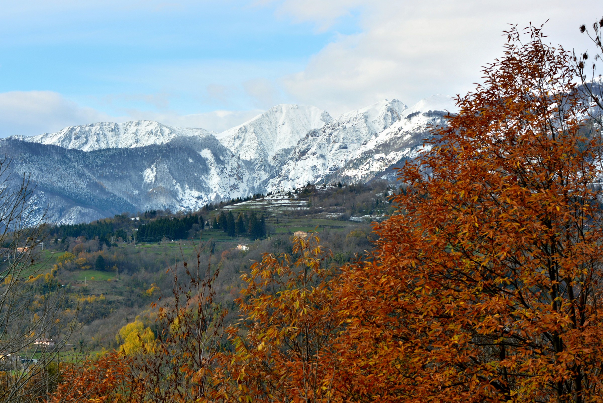 First snow on the mountains