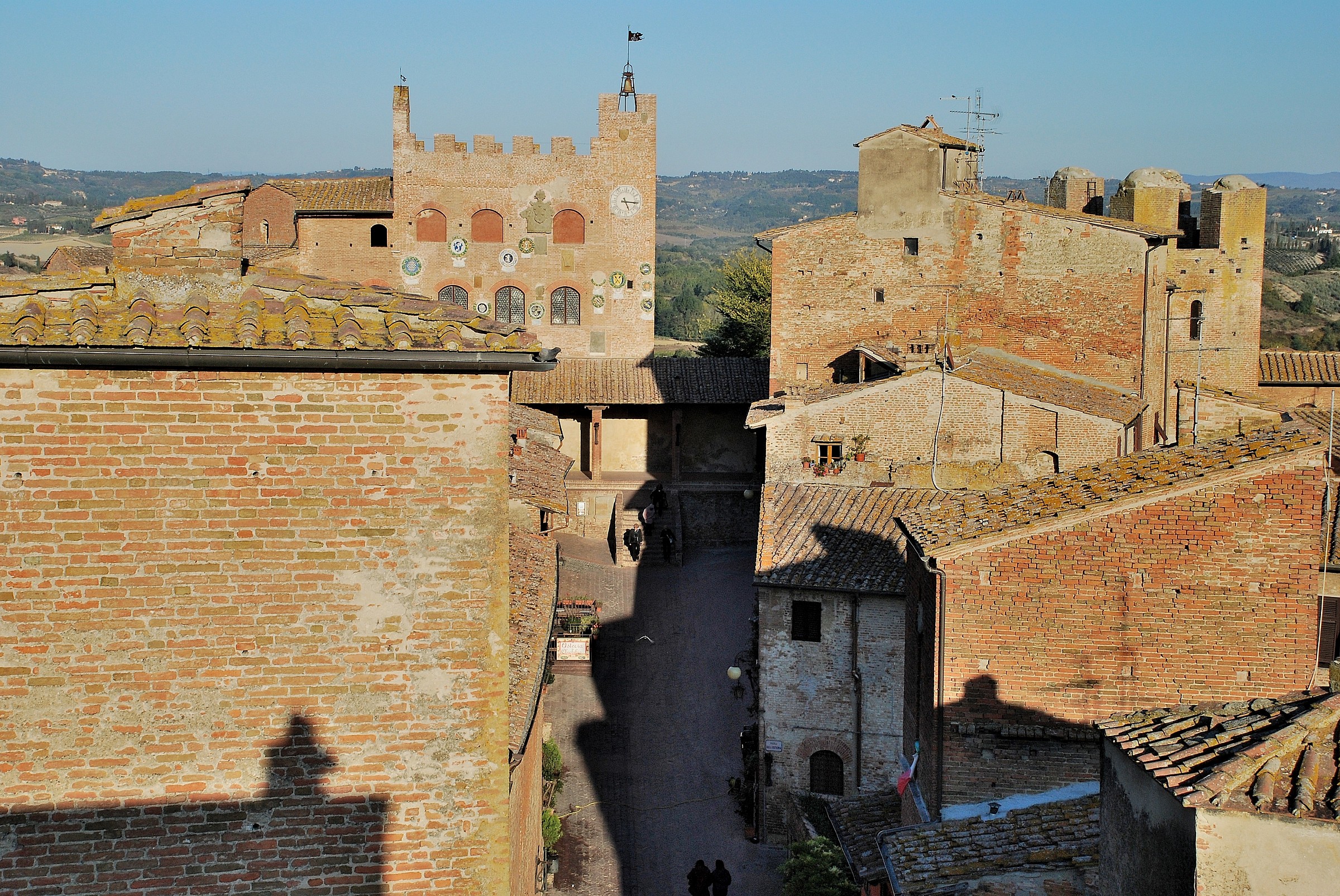Certaldo from the top with a shadow suspected