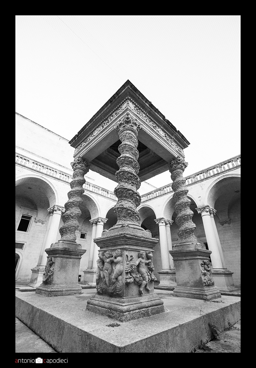 Inside the cloister of the Monastery of the Olivetani
