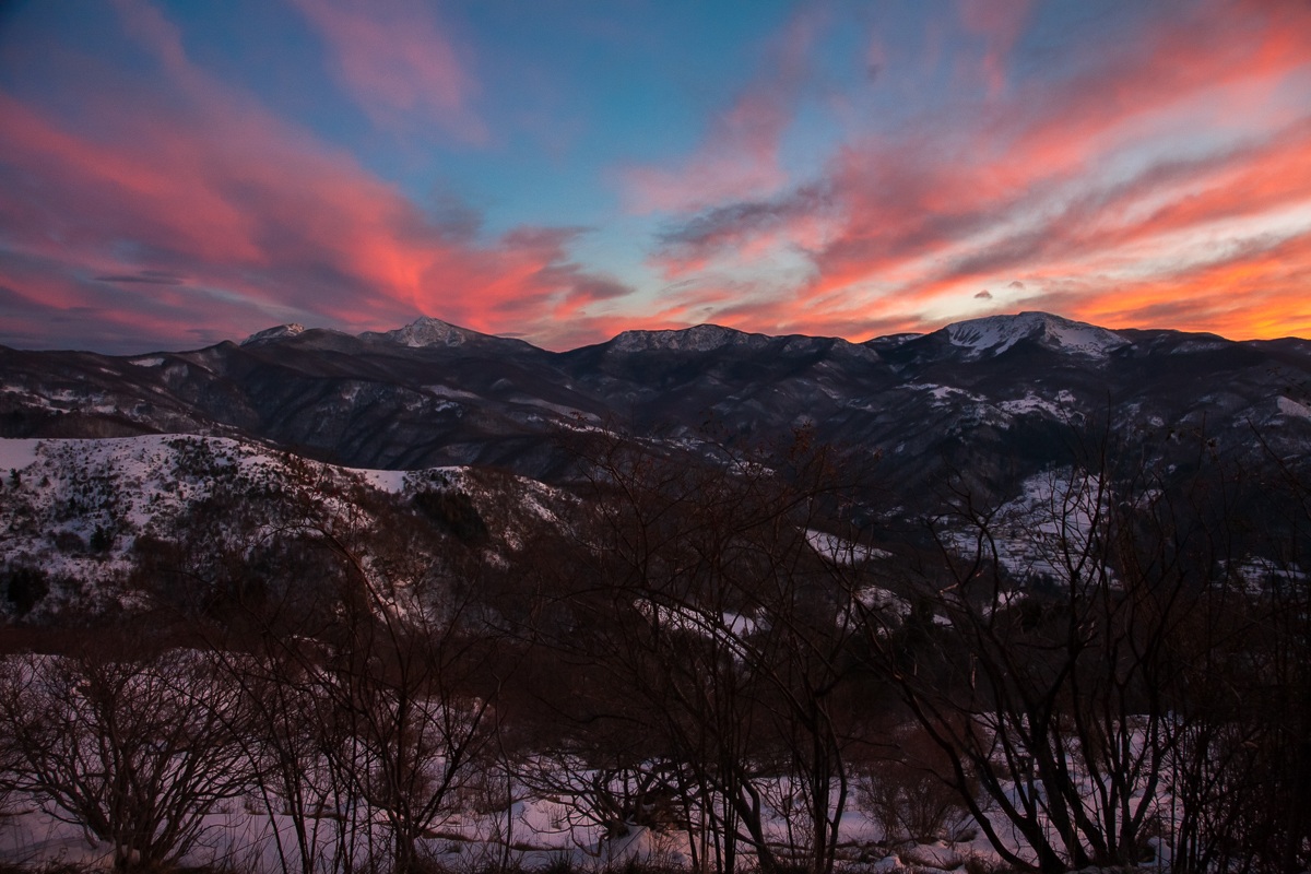 Sunset from the mountains of Liguria