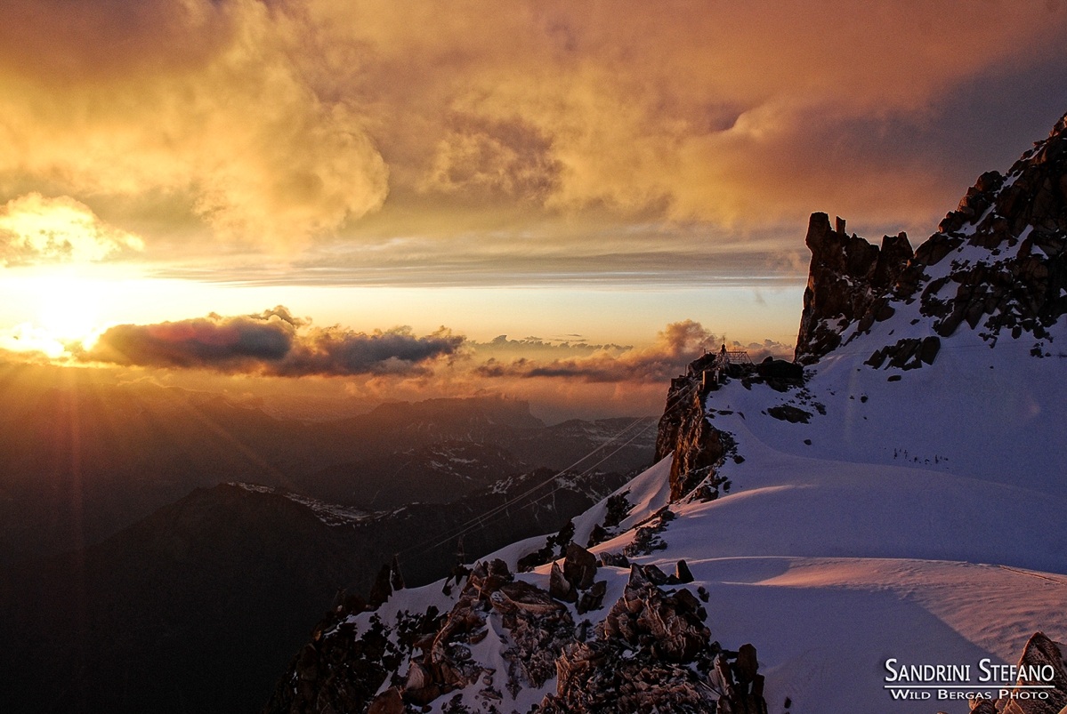 coucher du soleil du chamonix