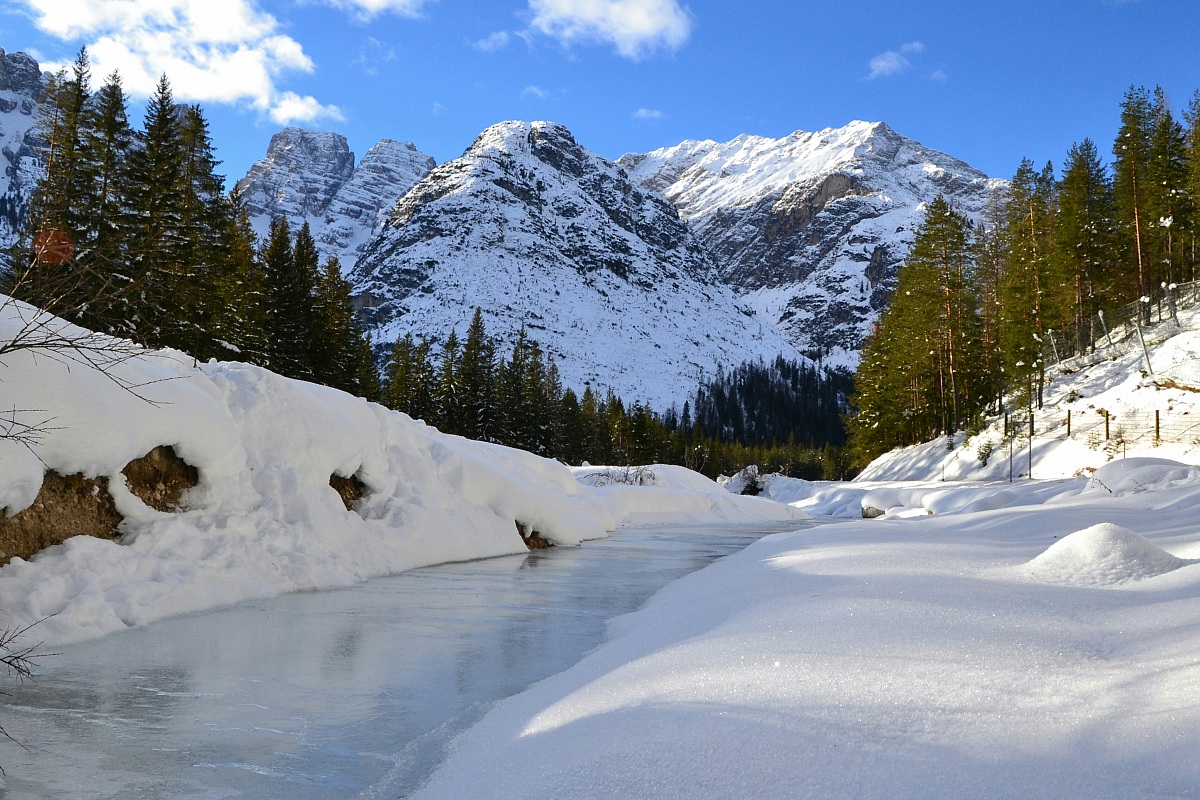 Icy brook in the valley of landro