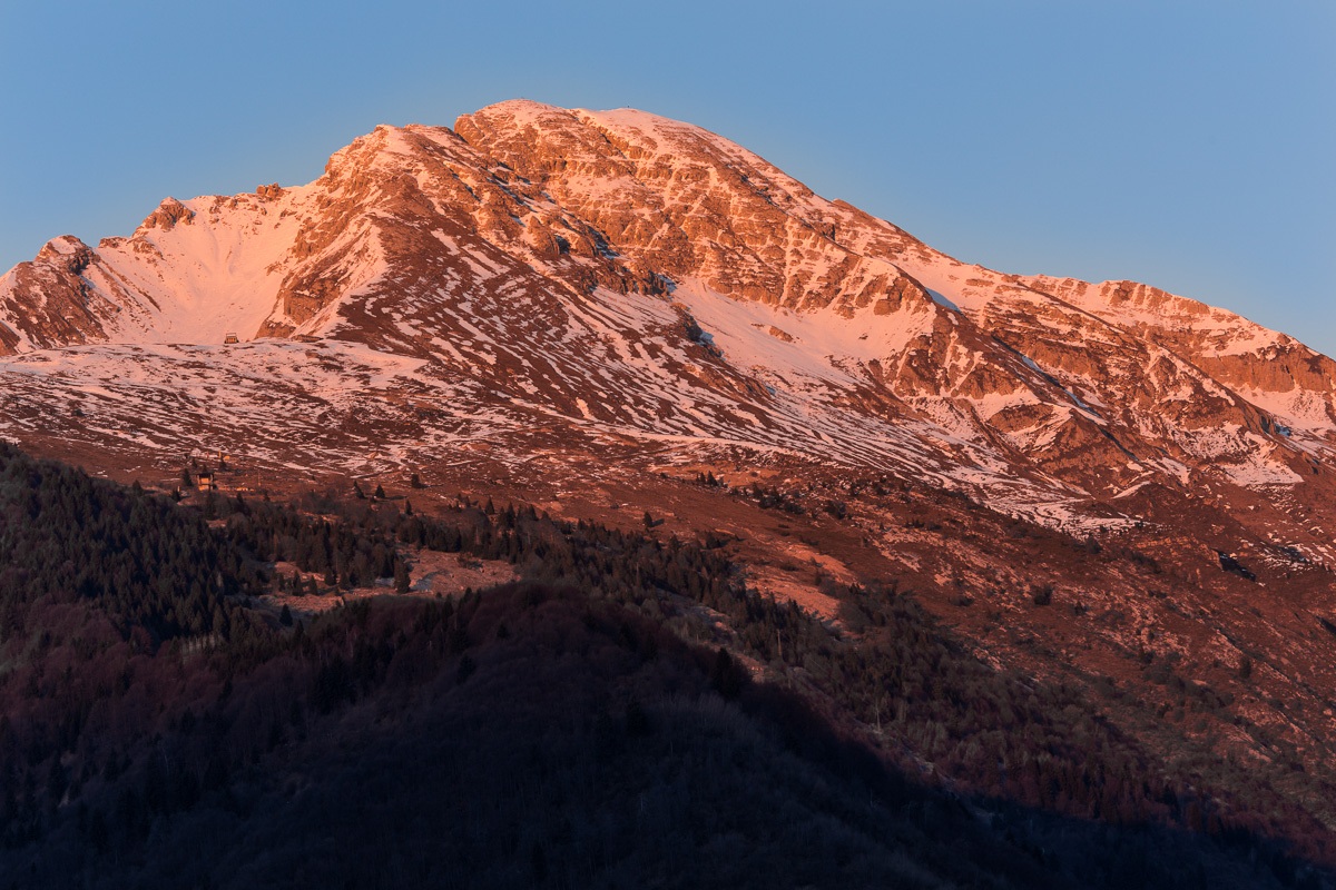 Tramonto invernale sul Pizzo Arera