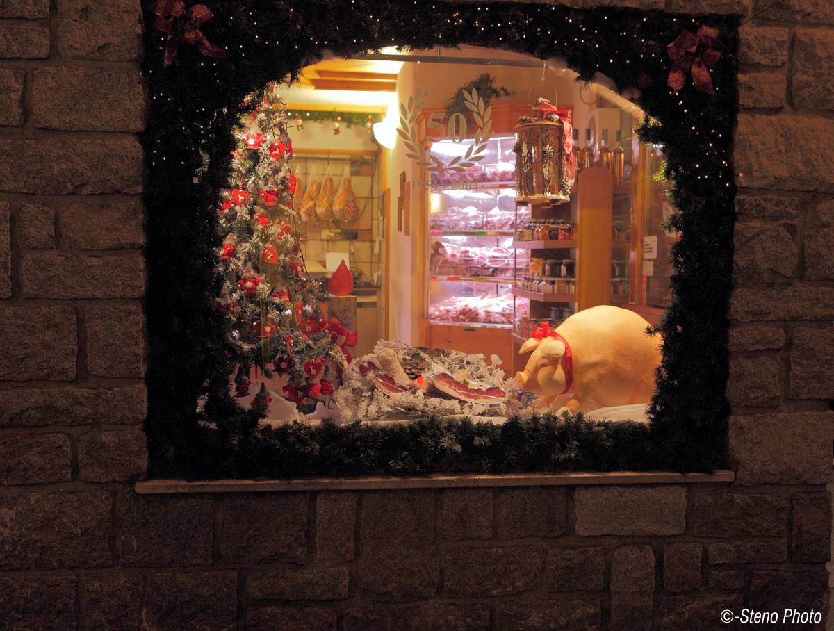Window of a butcher