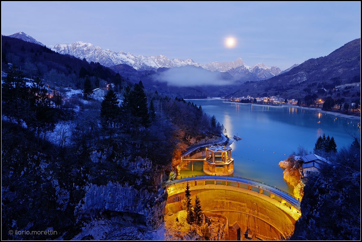 Winter moonlight in Barcis