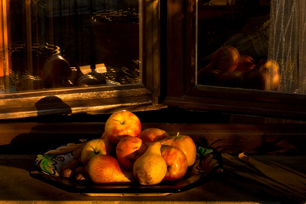 fruit at sunset