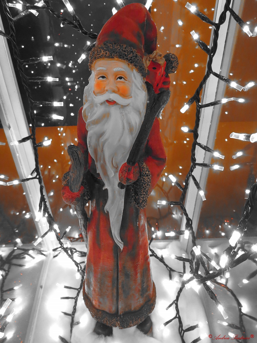 "Christmas" in red and orange cheeks