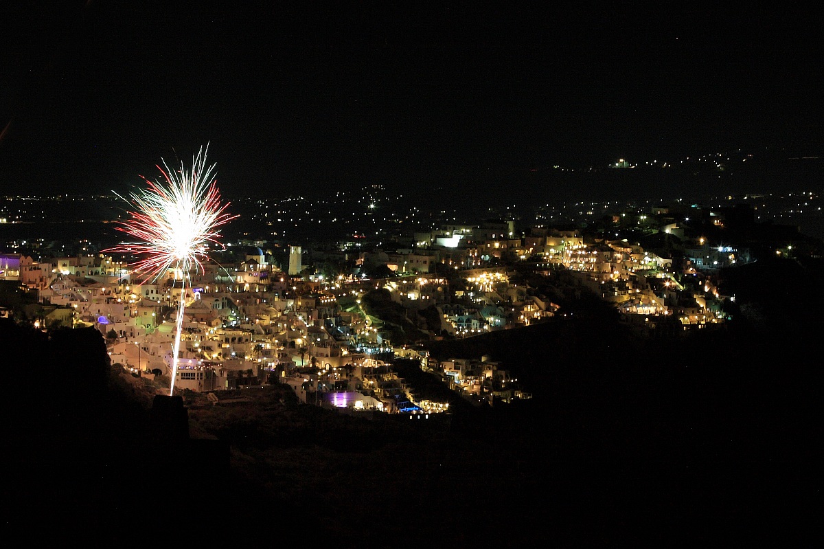 Santorini fireworks
