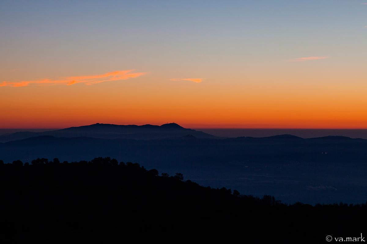 Tramonto invernale da Monte Guadagnolo