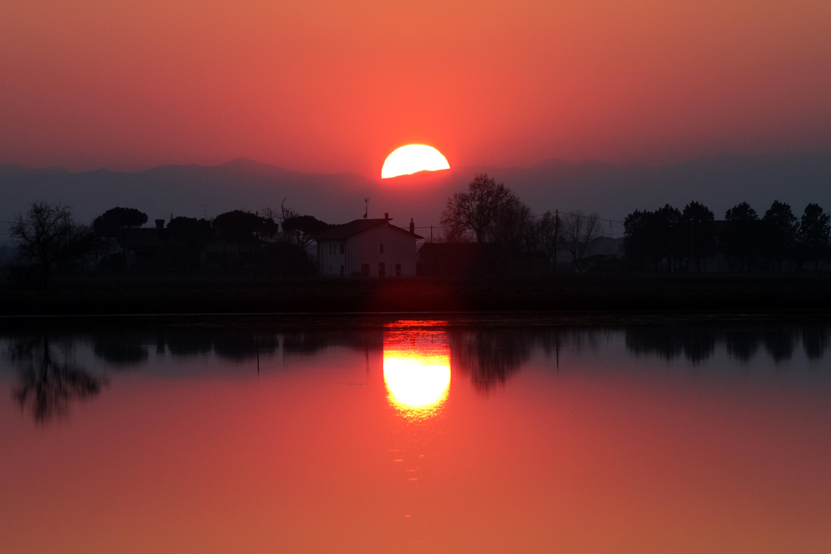Tramonto sulla Salina di Cervia