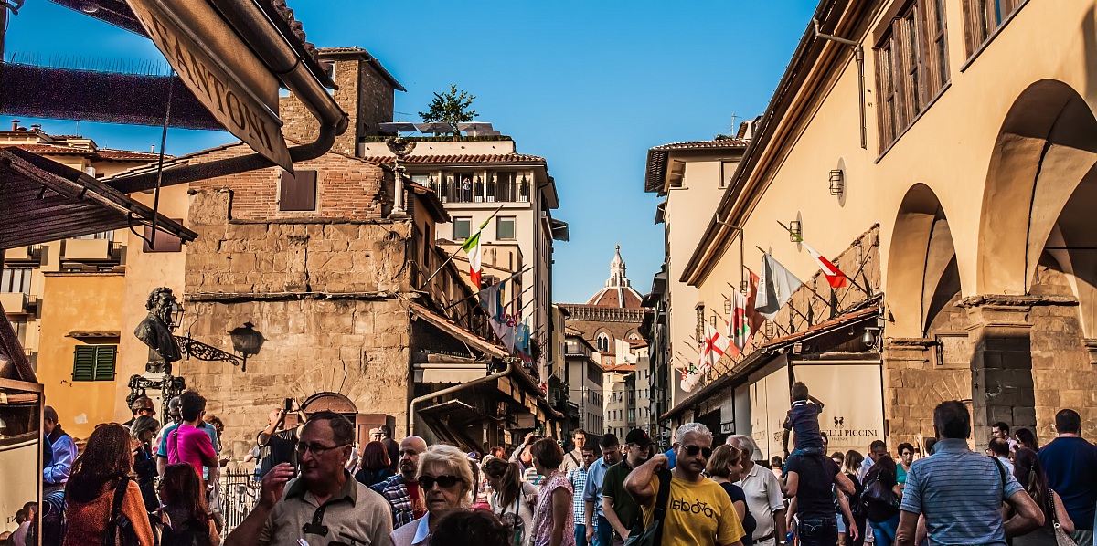 Walking on the Ponte Vecchio