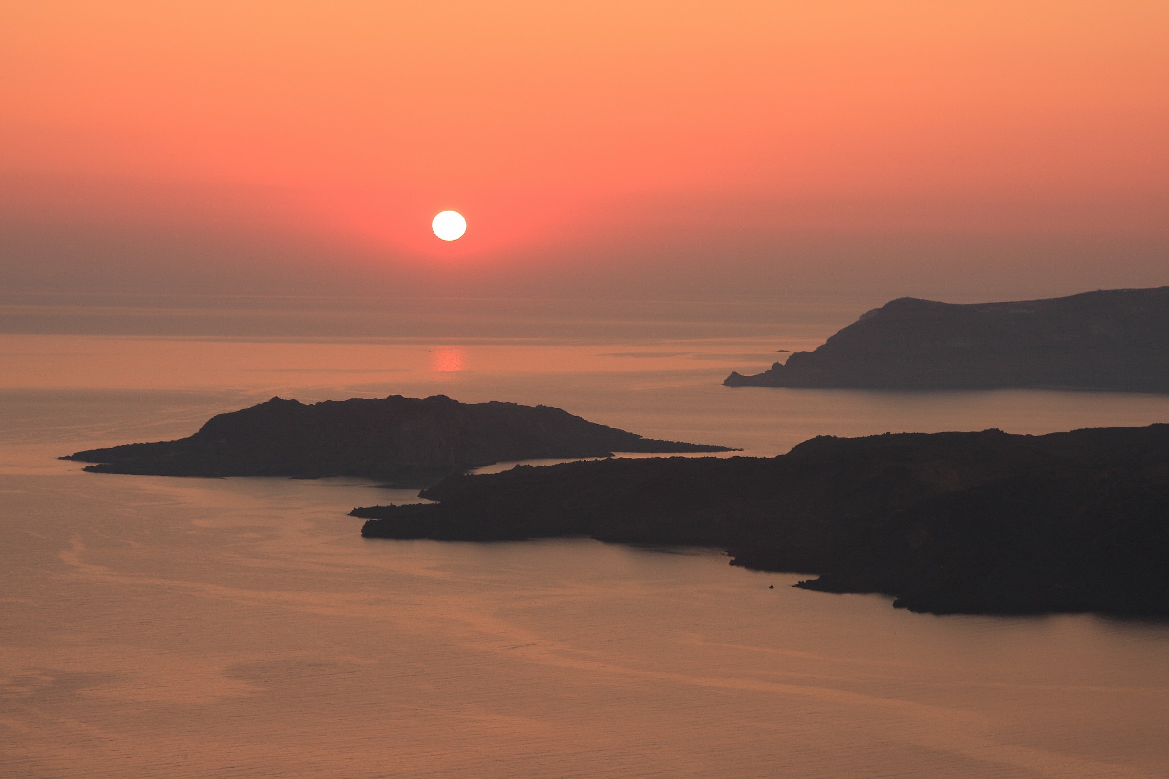 Sunset over the caldera of Santoirini