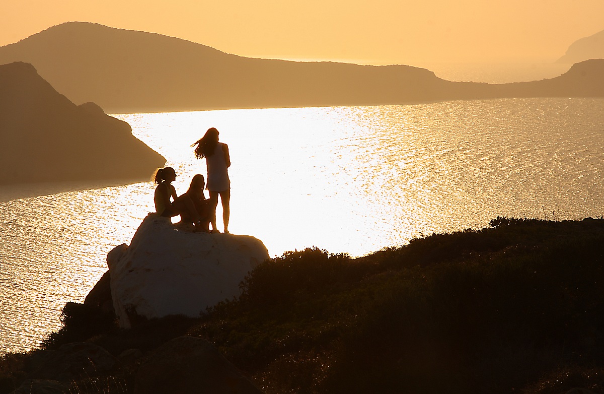 Family portrait at sunset