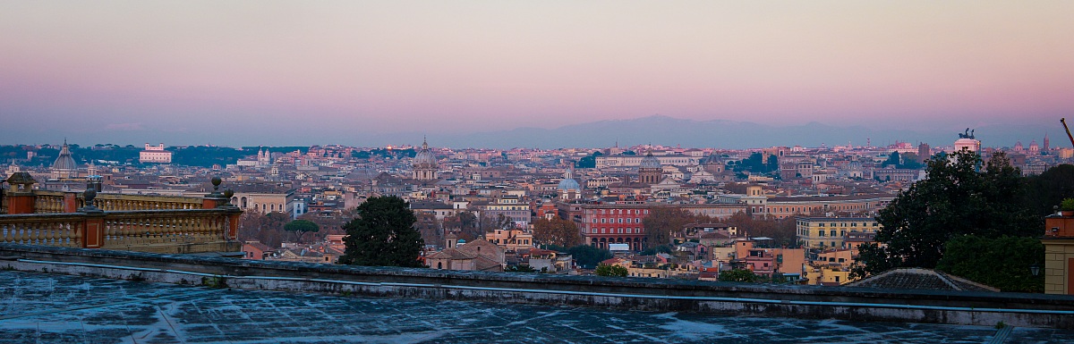 Rome - View from Janiculum Hill at sunset