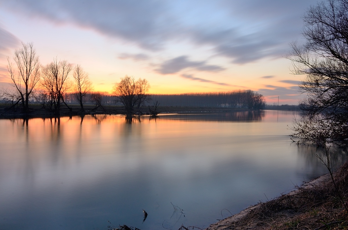 Tramonto fiume Oglio