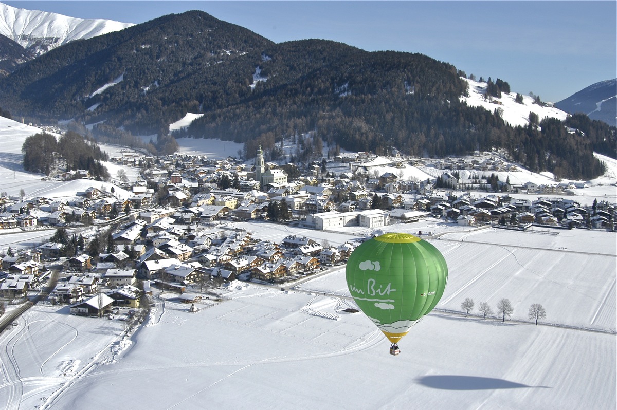 Dobbiaco view from hot air balloon