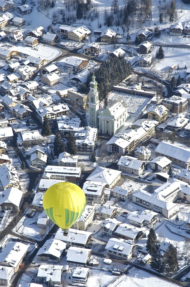 Dobbiaco view from hot air balloon