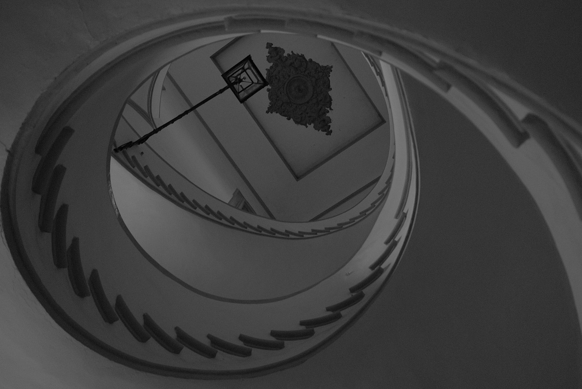 Fibonacci Spiral B & W