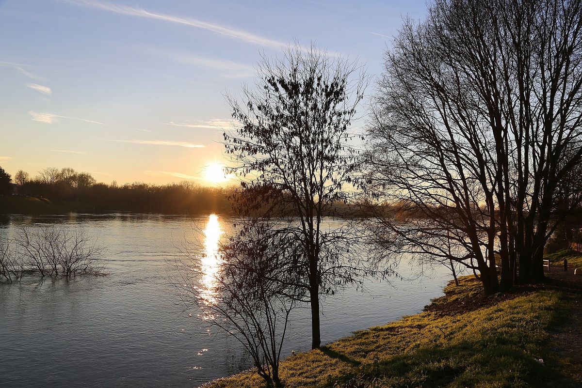 Sunset over the river