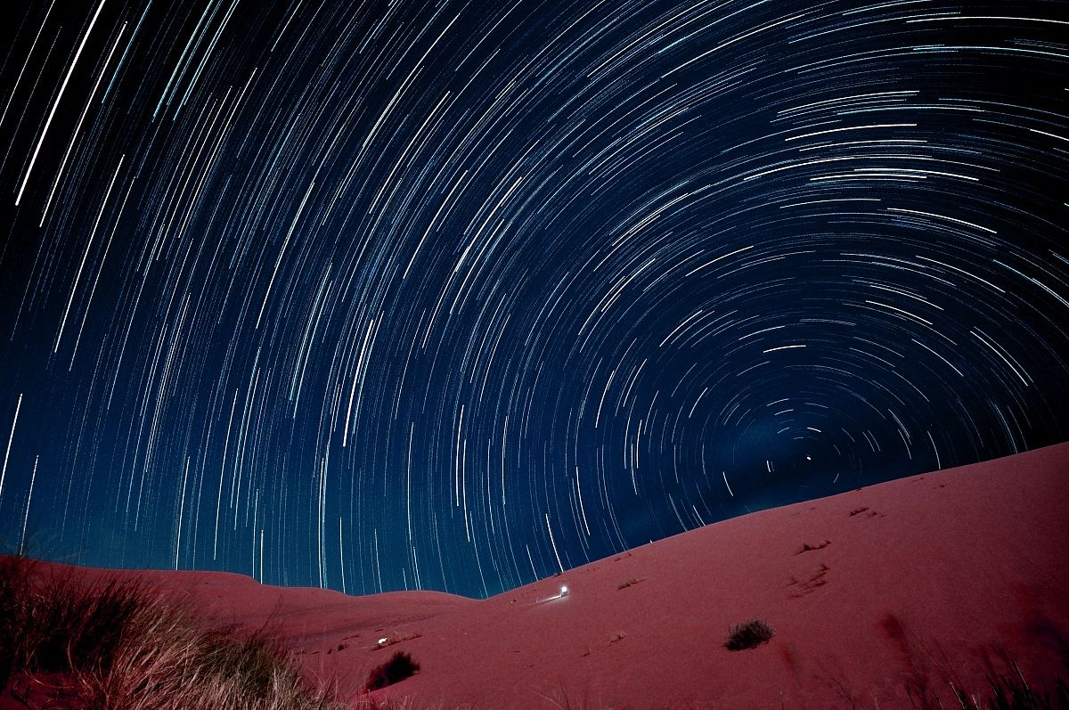 under a sky of stars