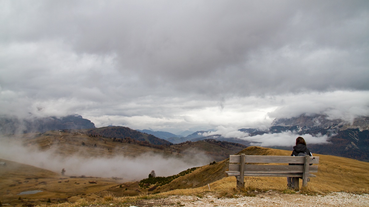 Bench and clouds