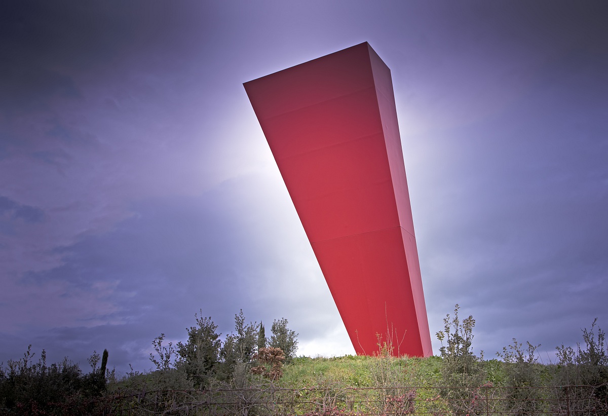 The sun behind the red