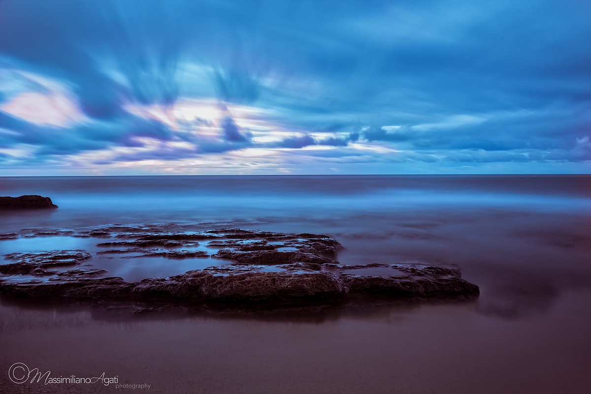 The Sicilian coast at sunset