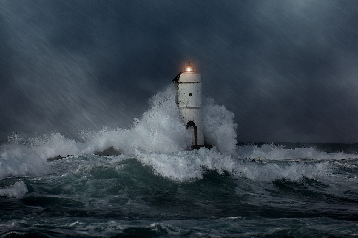 lighthouse Mangiabarche - Christmas storm in 2013