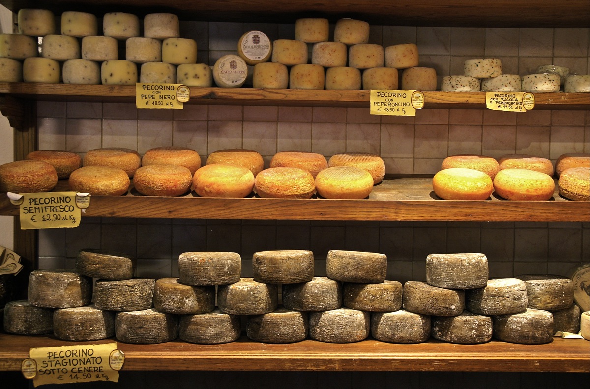 Typical products in Pienza