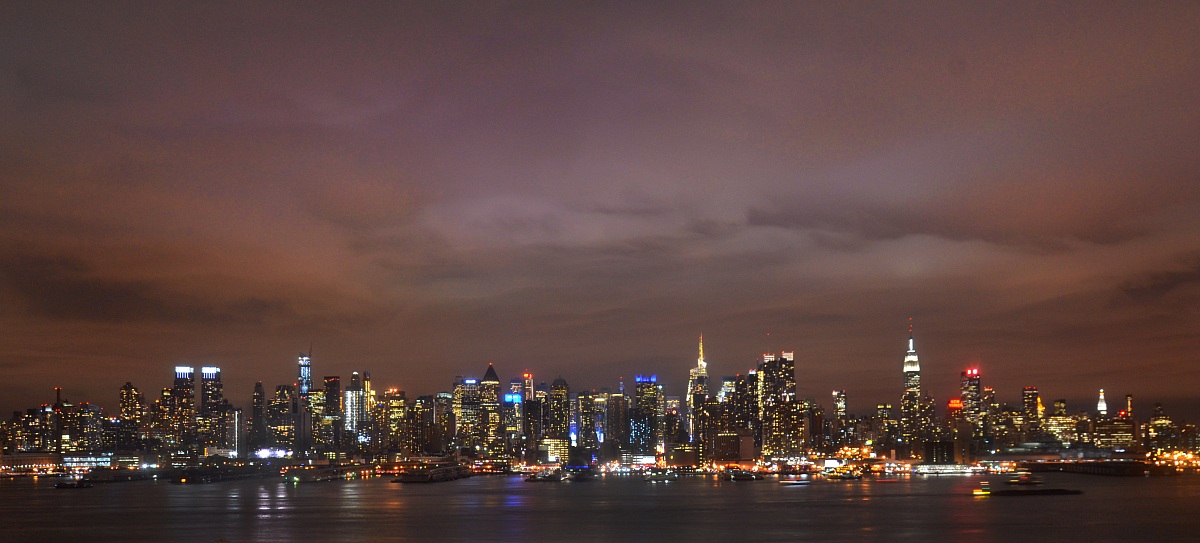 Manhattan skyline poche ore prima dell'uragano Sandy