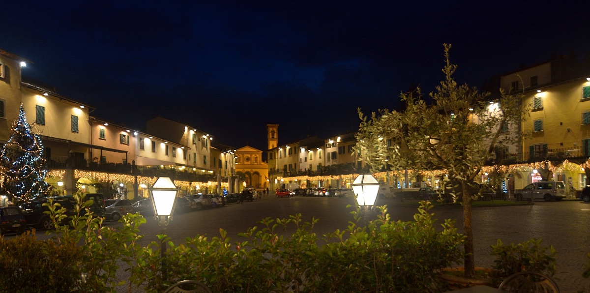 The piazza of Greve in Chianti